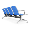 Kovová lavica do čakárne REST, 4-sedadlo, modrá