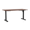 Výškovo nastaviteľný stôl OfficeTech A, 160 x 80 cm, čierna podnož, orech