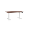 Výškovo nastaviteľný stôl OfficeTech D, 120 x 80 cm, biela podnož, orech