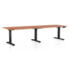 Výškovo nastaviteľný stôl OfficeTech Long, 260 x 80 cm, čierna podnož, čerešňa
