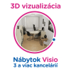 3D vizualizácia Visio: 3 a viac kancelárií, 12 a viac prac. miest