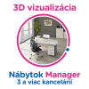 3D vizualizácia Manager: 3 a viac kancelárií, 12 a viac prac. miest