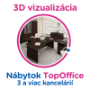 3D vizualizácia TopOffice: 3 a viac kancelárií, 12 a viac prac. miest