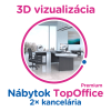 3D vizualizácia TopOffice Premium: 2× kancelária, max. 12 pracovných miest