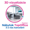 3D vizualizácia TopOffice Premium: 3 a viac kancelárií, 12 a viac prac. miest