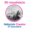 3D vizualizácia Creator: 2× kancelária, max. 12 pracovných miest