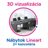 3D vizualizácia Lineart: 2× kancelária, max. 12 pracovných miest