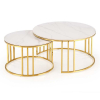 Konferenčný stolík Mercury 3, mramor / zlatá