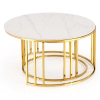 Konferenčný stolík Mercury 3, mramor / zlatá