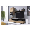Obývacia stena Aise, dub lefkas / čierna