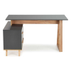 Písací stôl Edwin rohový, antracit / dub wotan