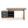 Písací stôl Edwin rohový, antracit / dub wotan