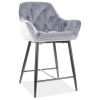 Barová stolička Cherry Velvet II, sivá / čierna