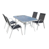 Záhradná zostava Zareno - 4 miesta, čierna / sivá