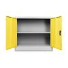 Nízka univerzálna kovová skriňa 90 x 40 x 80 cm, cylindrický zámok, žltá - ral 1023