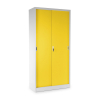 Univerzálna kovová skriňa s posuvnými dverami 90 x 40 x 185 cm, cylindrický zámok, žltá - ral 1023