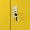 Univerzálna kovová skriňa s posuvnými dverami 90 x 40 x 185 cm, cylindrický zámok, žltá - ral 1023