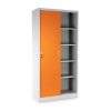 Univerzálna kovová skriňa s posuvnými dverami 90 x 40 x 185 cm, cylindrický zámok, oranžová - ral 2004