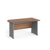 Rohový stôl Manager 140 x 80 cm, pravý, orech warmia / sivá