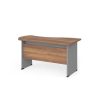 Rohový stôl Manager 140 x 80 cm, ľavý, orech warmia / sivá