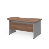 Rohový stôl Manager 160 x 100 cm, ľavý, orech warmia / sivá