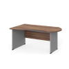 Rohový stôl Manager 160 x 100 cm, ľavý, orech warmia / sivá