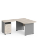 Rohové pracovné miesto Manager 140 x 160 cm, ľavé, agát svetlý / sivá