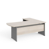 Rohové pracovné miesto Manager 200 x 160 cm, ľavé, agát svetlý / sivá