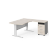 Rohové pracovné miesto Manager 160 x 160 cm, pravé, agát svetlý / sivá