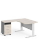 Rohové pracovné miesto Manager 140 x 160 cm, ľavé, agát svetlý / sivá