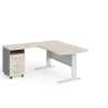 Rohové pracovné miesto Manager 160 x 160 cm, ľavé, agát svetlý / sivá