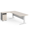 Rohové pracovné miesto Manager 220 x 160 cm, ľavé, agát svetlý / sivá