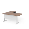 Rohové pracovné miesto Manager 160 x 160 cm, pravé, orech warmia / sivá