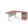 Rohové pracovné miesto Manager 160 x 160 cm, pravé, orech warmia / sivá