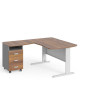 Rohové pracovné miesto Manager 140 x 160 cm, ľavé, orech warmia / sivá
