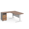 Rohové pracovné miesto Manager 160 x 160 cm, ľavé, orech warmia / sivá