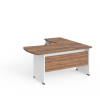 Rohové pracovné miesto Manager 160 x 160 cm, ľavé, orech warmia / biela