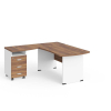 Rohové pracovné miesto Manager 160 x 160 cm, ľavé, orech warmia / biela