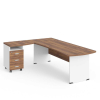 Rohové pracovné miesto Manager 220 x 160 cm, ľavé, orech warmia / biela