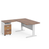 Rohové pracovné miesto Manager 160 x 160 cm, ľavé, orech warmia / biela