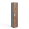 Vysoká skriňa Manager 39,9 x 42,2 x 196,5 cm, pravá, orech warmia / sivá