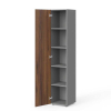Vysoká skriňa Manager 39,9 x 42,2 x 196,5 cm, ľavá, orech warmia / sivá