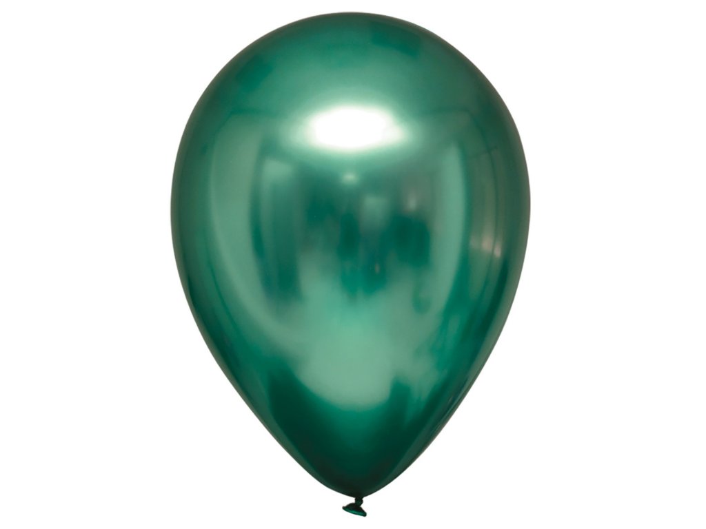 Deko chrómový balónik Zelený 30 cm - 50 ks - CH03