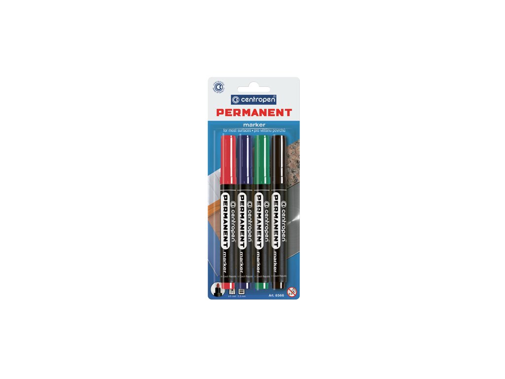 Popisovač CENTROPEN 8566 - sada 4 ks blister 2,5 mm
