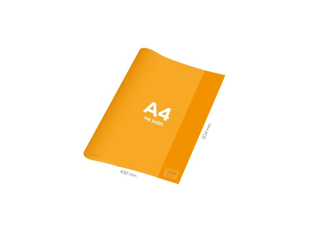 Obal na zošit A4 PVC 432x304 mm Neon Color - transparentný/oranž