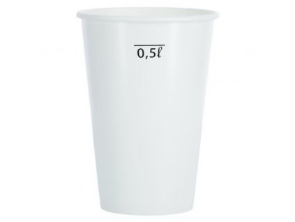 Papierový pohár 630 ml/25ks Biely/ryska