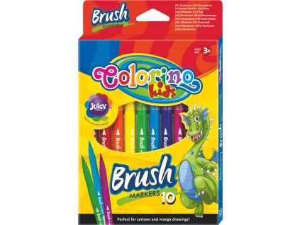 Colorino fixky Brush, dlhý štetcový hrot, 10 farieb