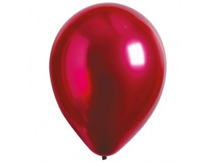 Deko chrómový balónik Červený 30 cm - 50 ks - CH04