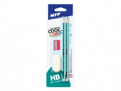 Ceruzka M set 2 triangular 2xč.2+guma+Orezávatko