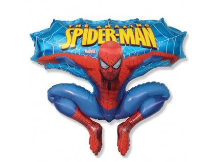 Fóliový balónik Jumping Spiderman modrý 81 cm - Nebalený